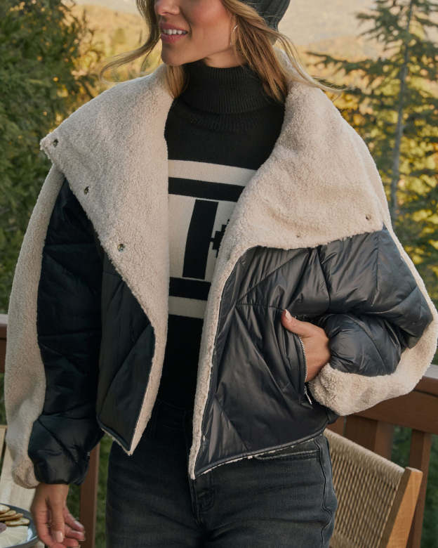 Wynnona Shearling Trim Quilted Coat-Matylis