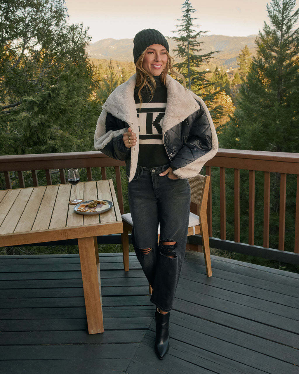 Wynnona Shearling Trim Quilted Coat-Matylis