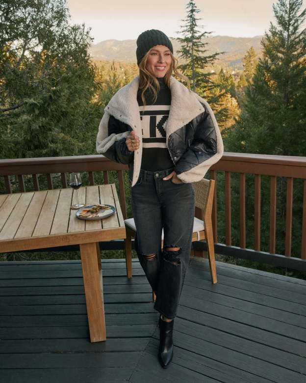 Wynnona Shearling Trim Quilted Coat-Matylis