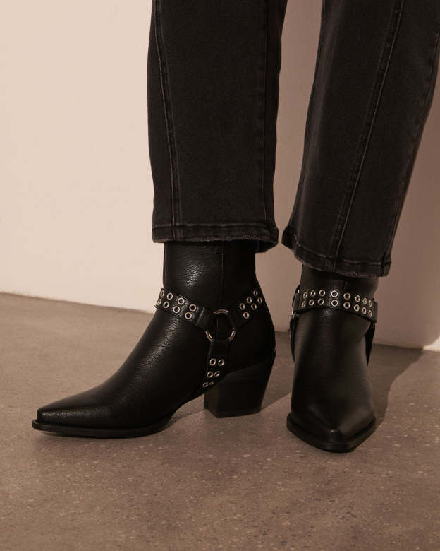 Wynnie Western Grommet Detail Booties-Matylis