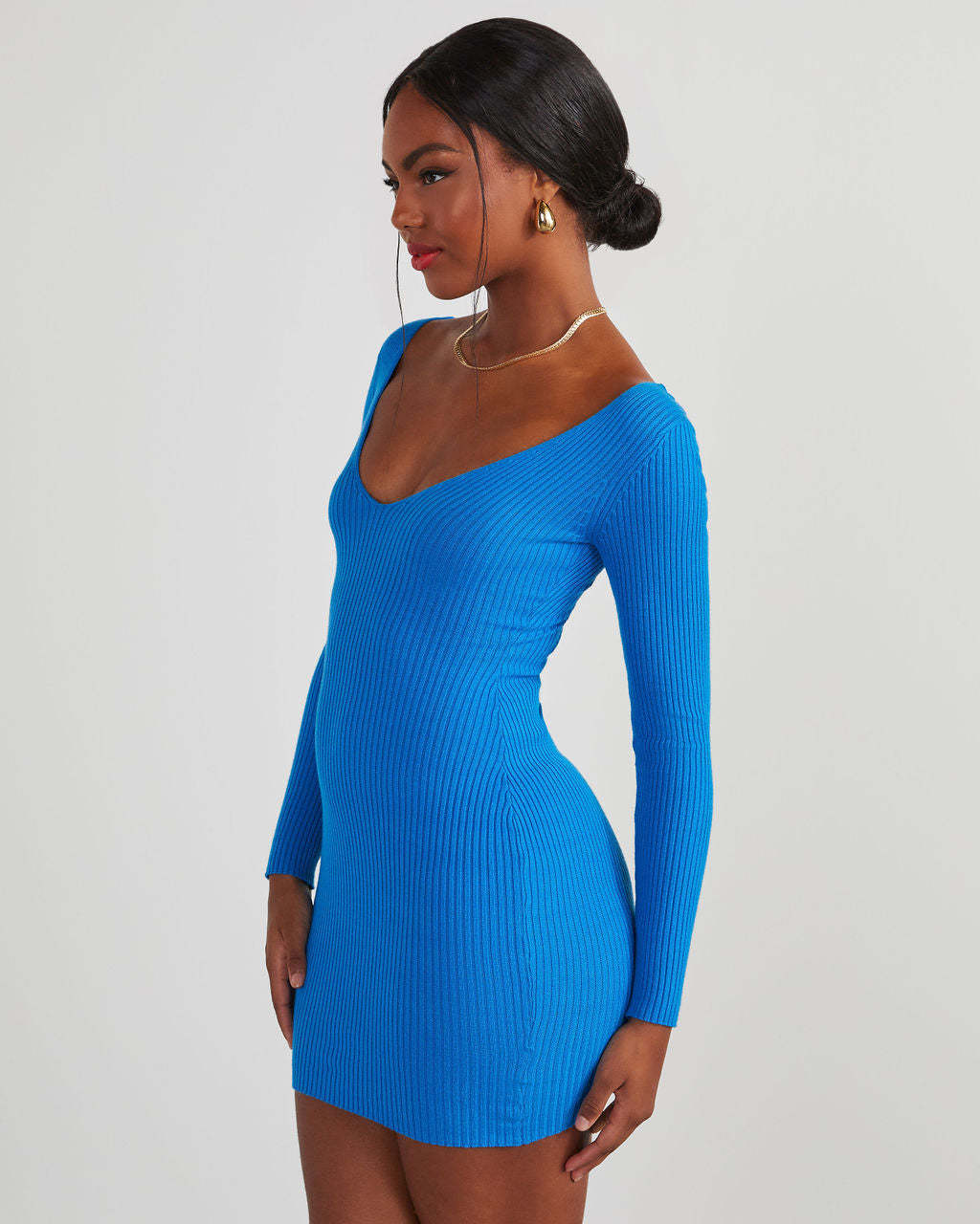 Vickie Bodycon Mini Sweater Dress-Matylis