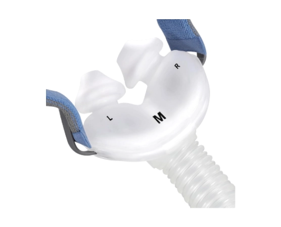 Replacement nasal pillow cushion for ResMed AirFit P10 showing the dual-pillow design with soft silicone seals