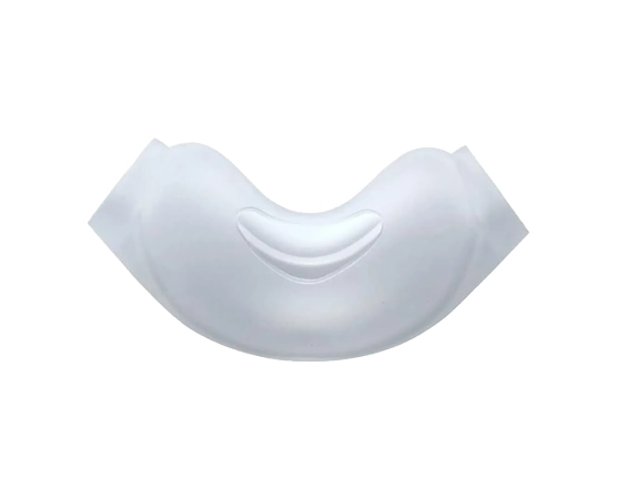 Philips Respironics DreamWear nasal cushion close-up view highlighting the silicone seal edge and connector port