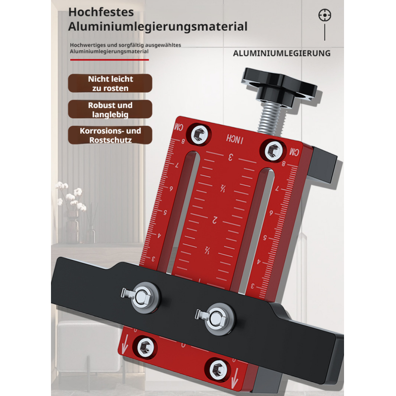 Präzisionsbohrwerkzeug SchranktürLocator aus Aluminiumlegierung Mess und Installationsbohrwerkzeug P
