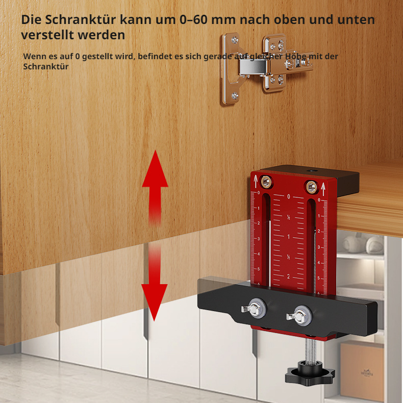 Präzisionsbohrwerkzeug SchranktürLocator aus Aluminiumlegierung Mess und Installationsbohrwerkzeug P