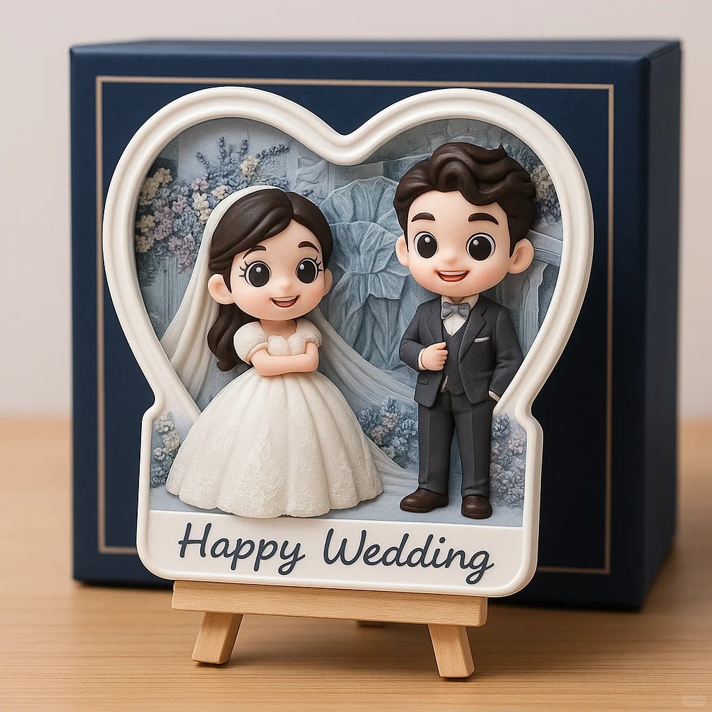 Custom Wedding Figurine 3D Printed Couple Gift Unique Bride and Groom Keepsake Romantic Personalized Wedding Decoration