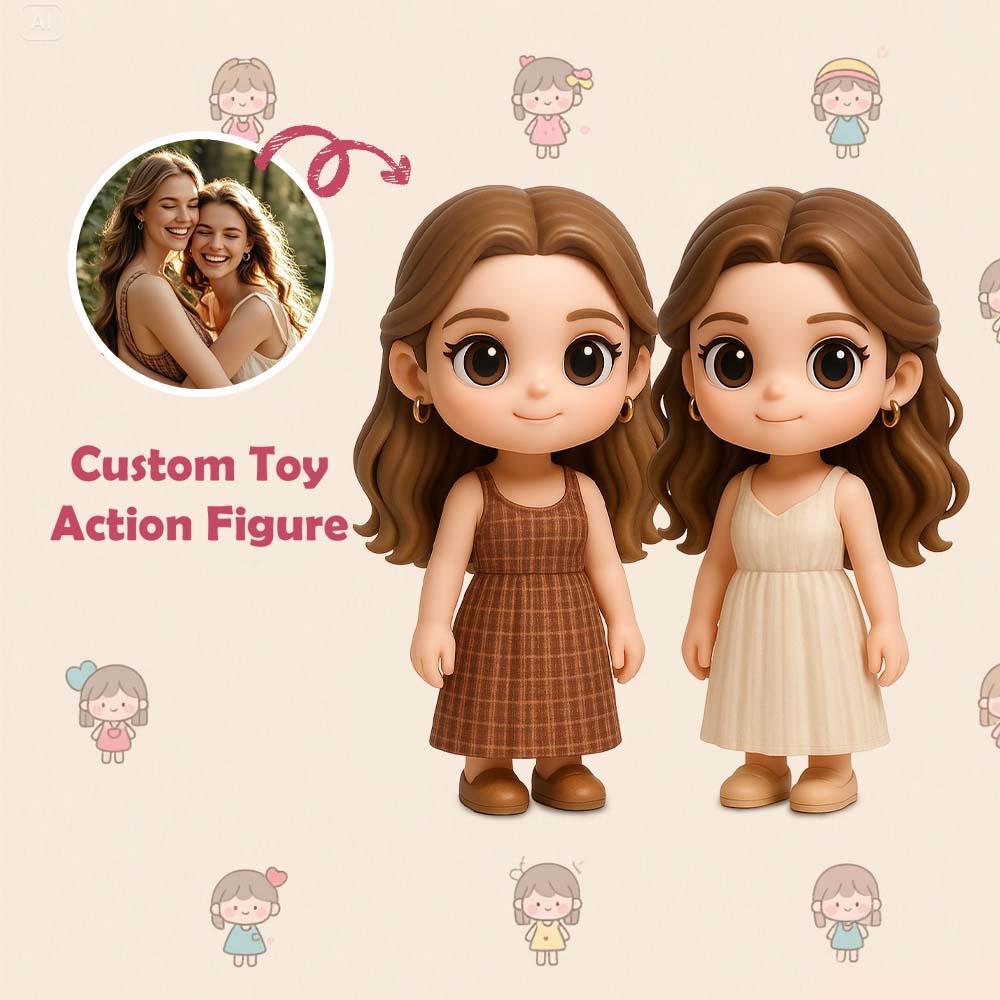 Custom Toy Figure 3D Mini Figures Personalization Toy Figure to Her Custom Action Figure Gifts for Sister - 
