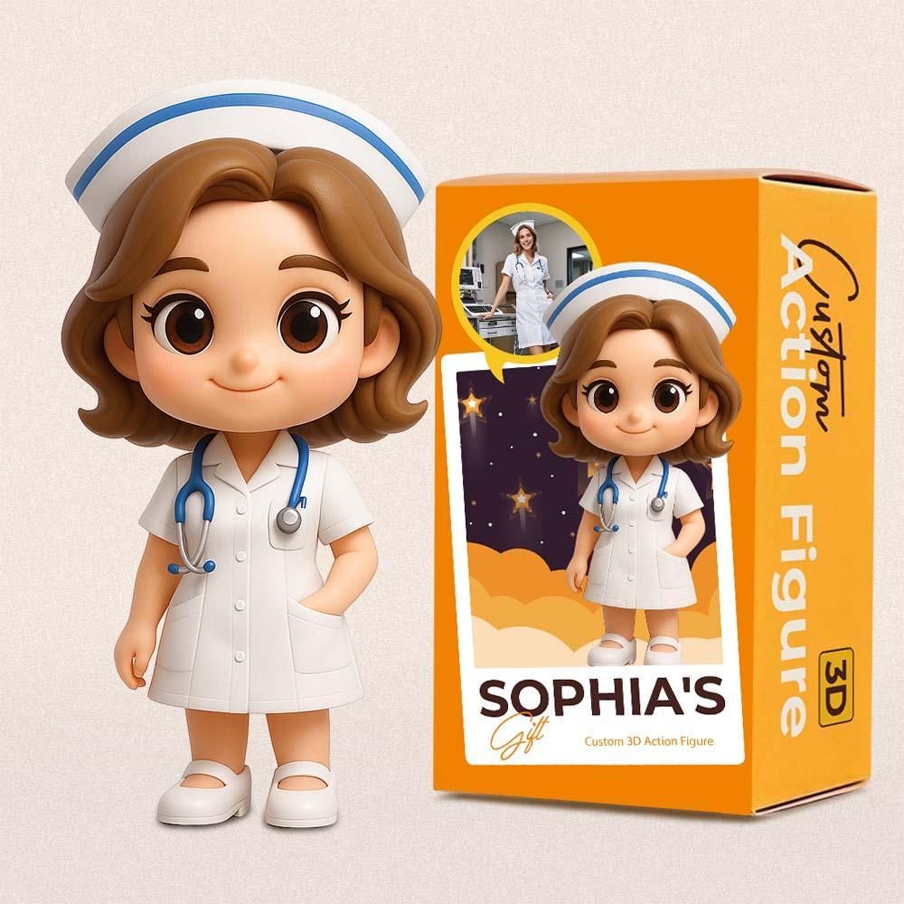 Personalized 3D Action Figure Turn Your Photo into a Unique Gift for Nurses - 