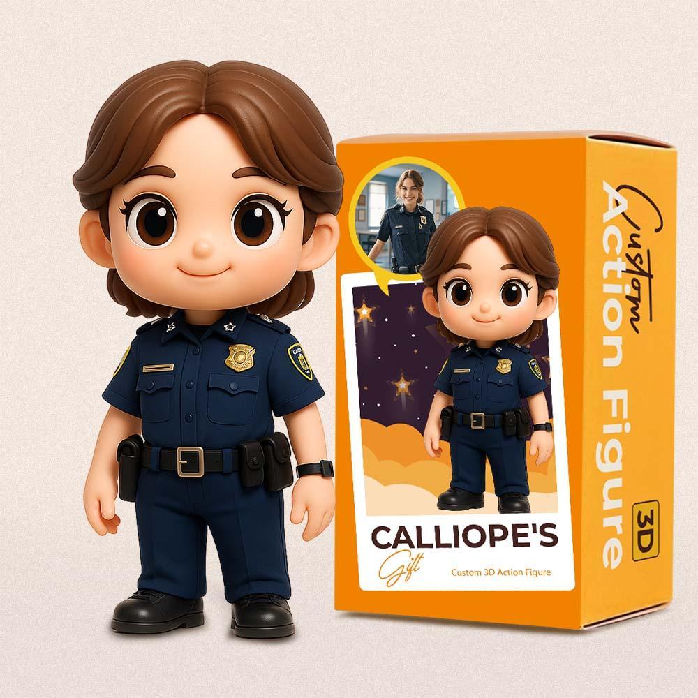 Personalized 3D Action Figure Turn Your Photo into a Unique Gift for Policeman/Policewoman - 