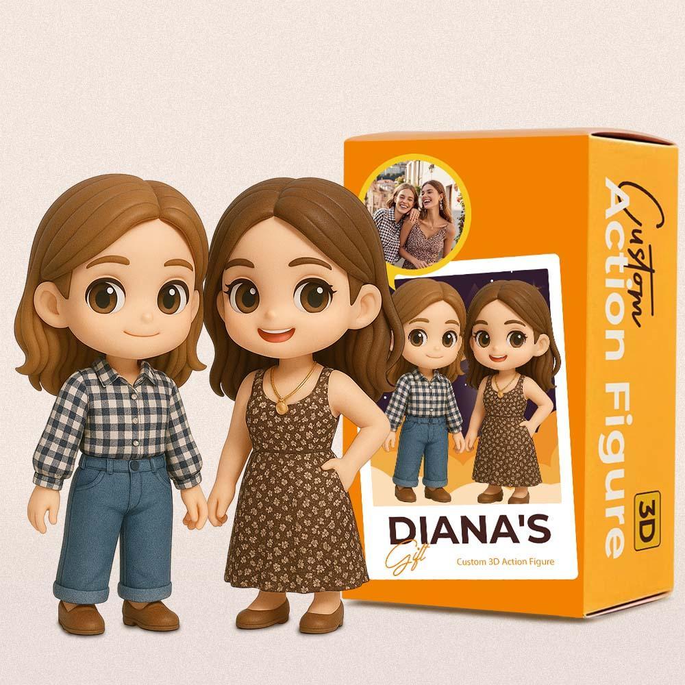 Custom Toy Figure 3D Mini Figures Personalization Photo Blind Box Sister Gifts - 