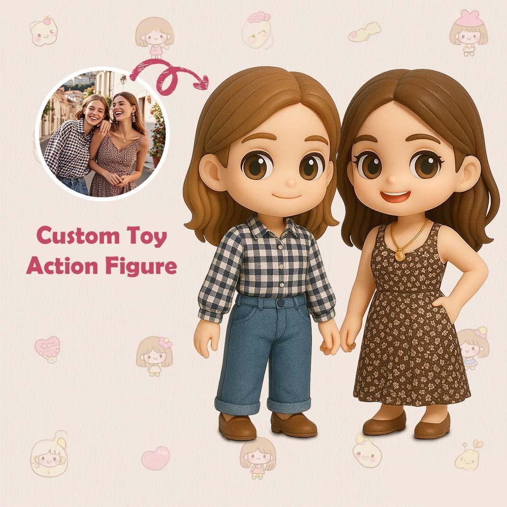 Custom Toy Figure 3D Mini Figures Personalization Photo Blind Box Sister Gifts - 