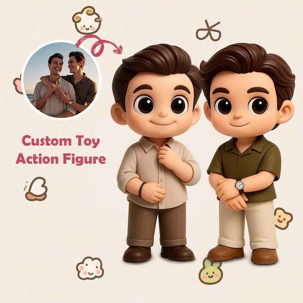 Custom 3D Action Figure From Your Photo Personalized Toy Figure Brother Custom Action Figure Gifts For Brother - 