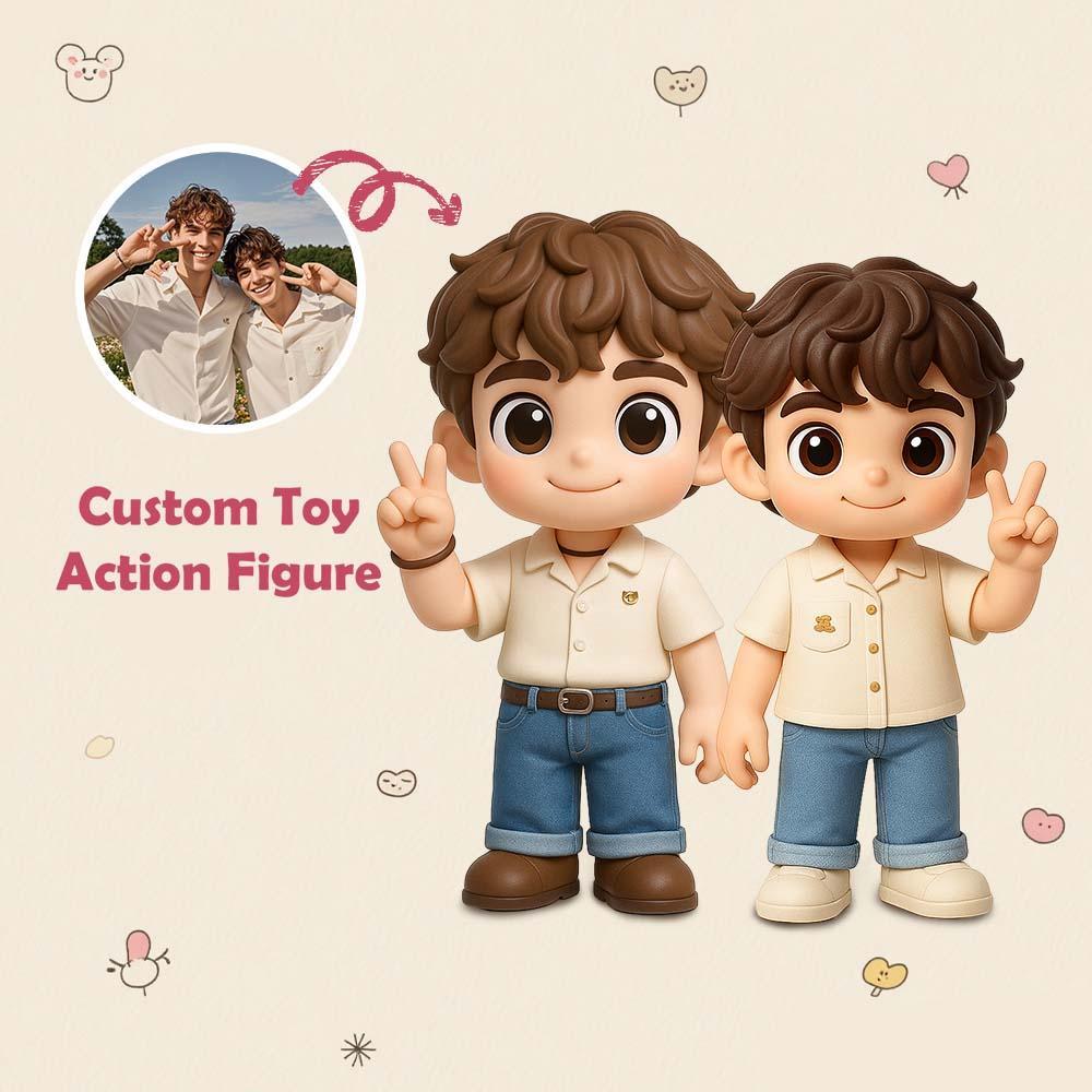 Custom Toy Figure 3D Mini Figures Personalization Toy Figure to Him Custom Action Figure Gifts for Brother - 