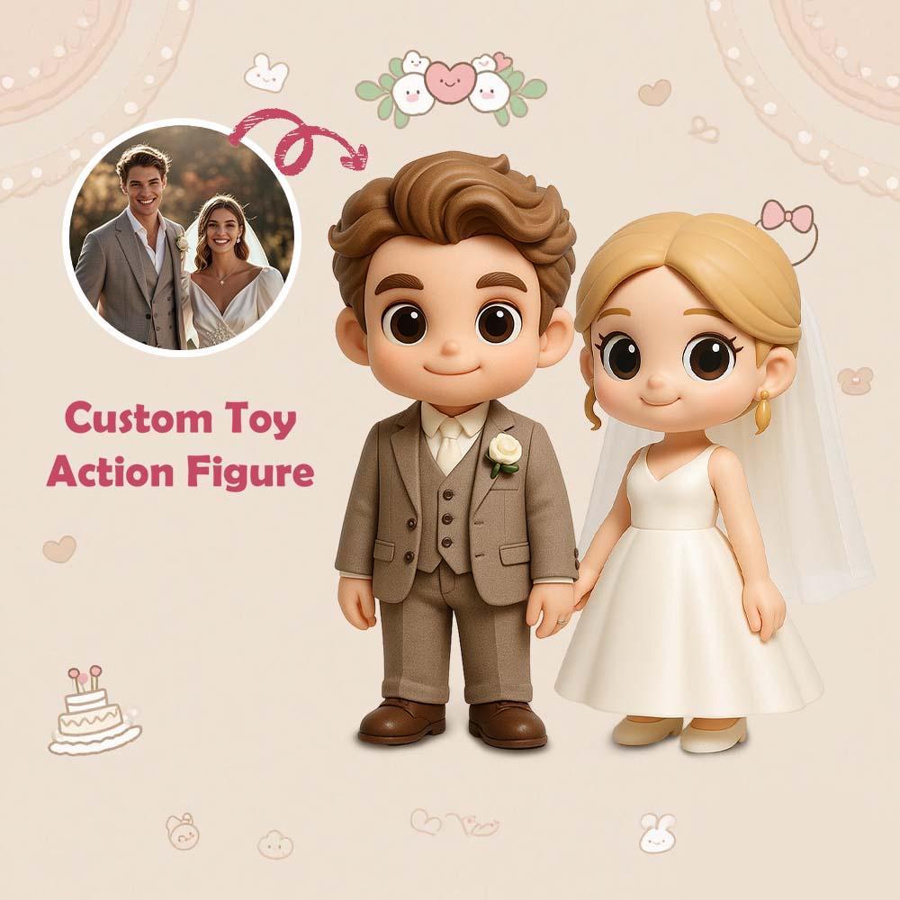 Custom Toy Figure 3D Mini Figures Personalization Toy Figure to Him/Her Custom Action Figure Wedding Gifts - 