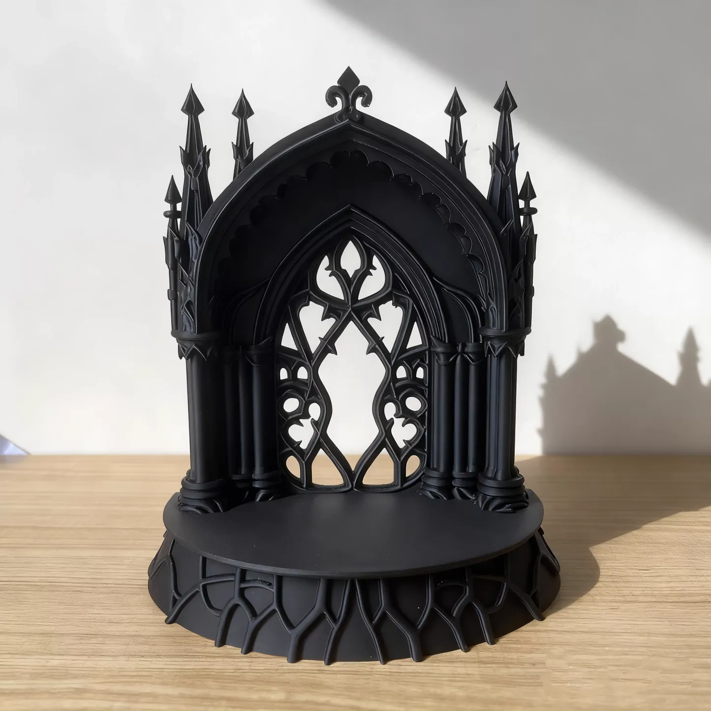 Gothic Arch Wall Display Shelf Mini Theater Stage for Action Figures