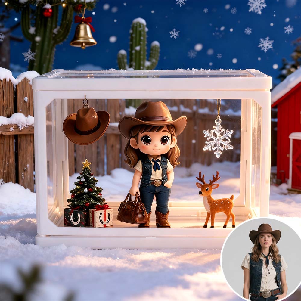 Custom 3D Couple Figure Glass Dollhouse Personalized Scene Display Case Unique Home Decor Anniversary Gift Christmas Idea - 