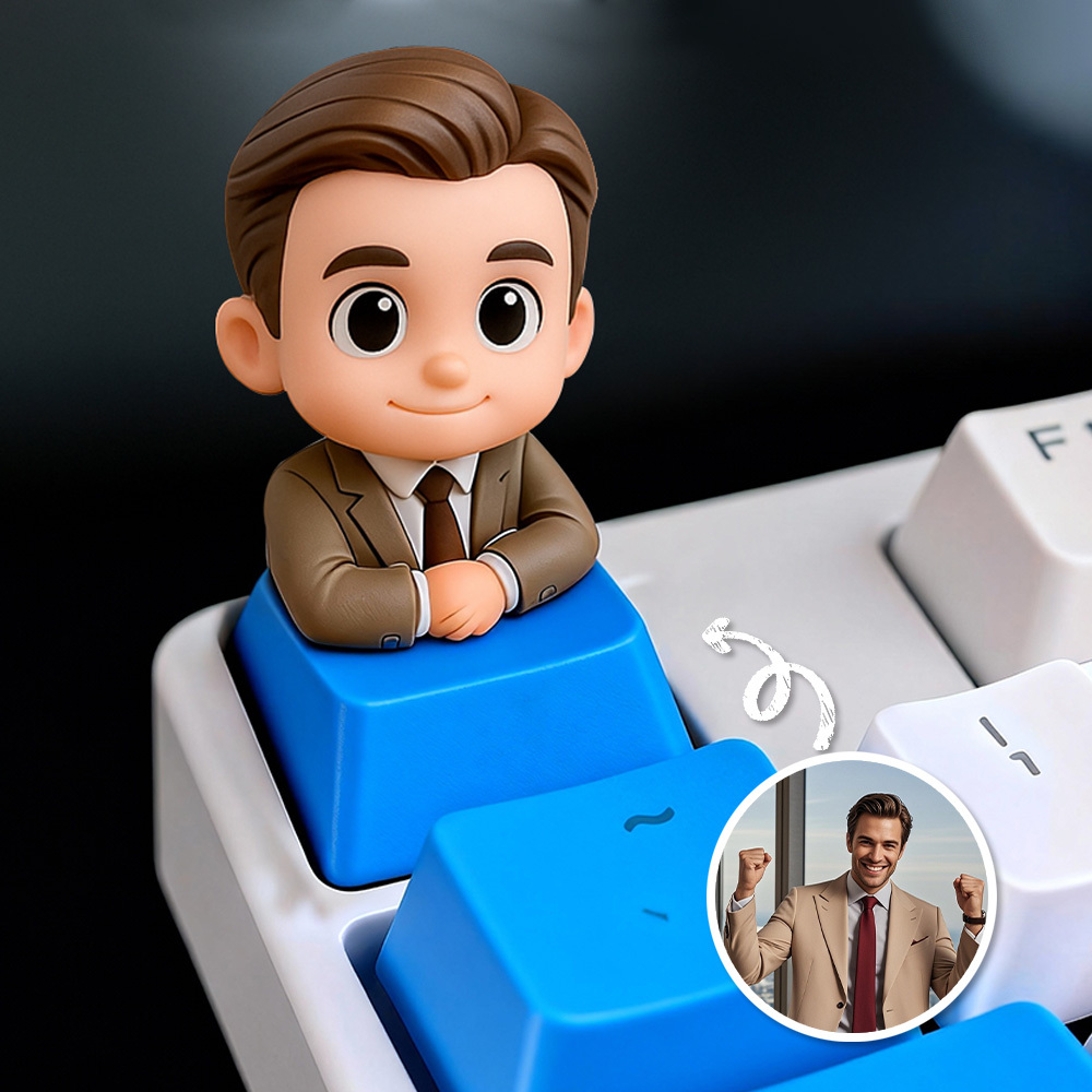Custom 3D Figure Keycap Office Style Personalized Artisan Keycap Unique Corporate Gift for Professionals