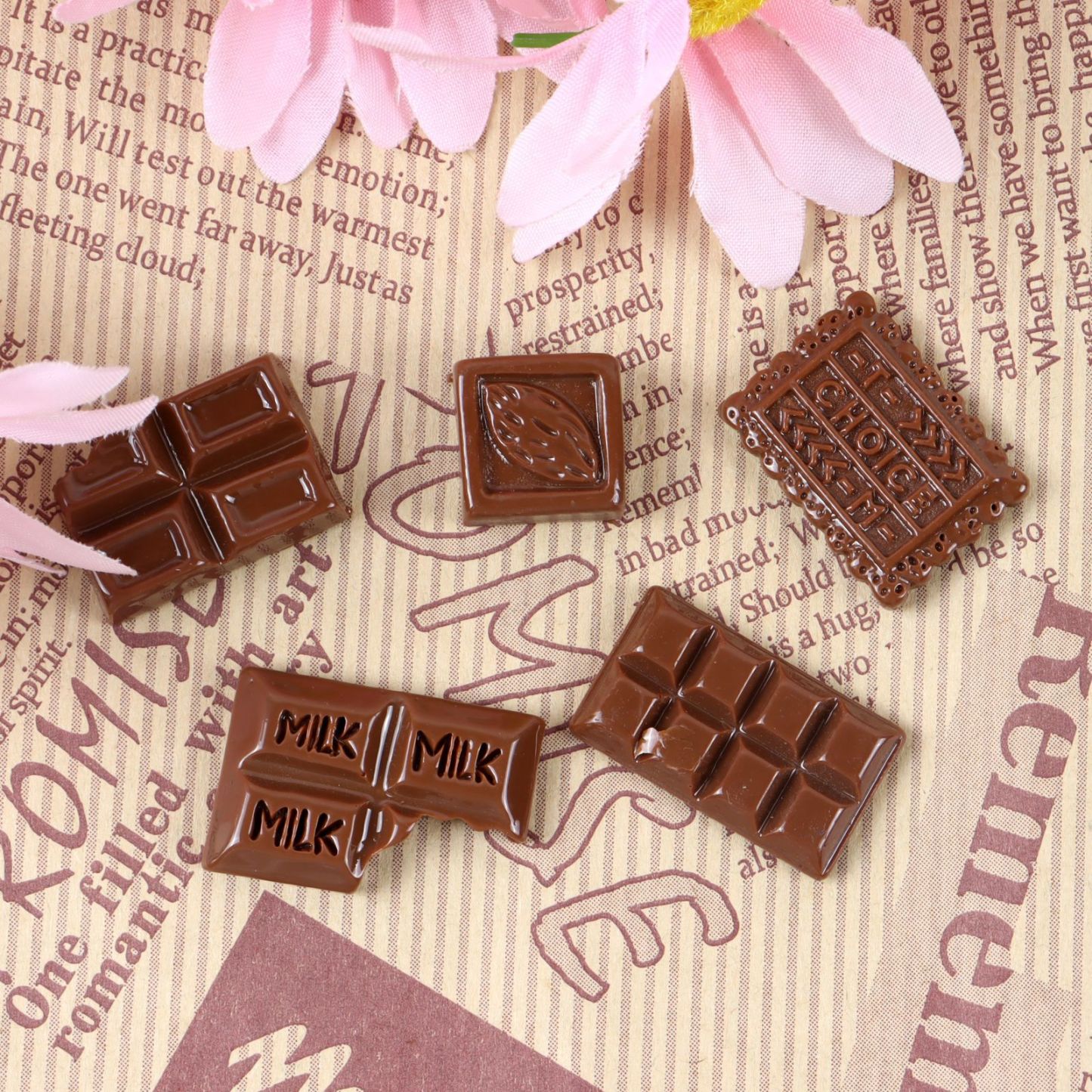 Mini Resin Chocolate Figurines Small Realistic Dessert Accessories for DIY Sweet House - 