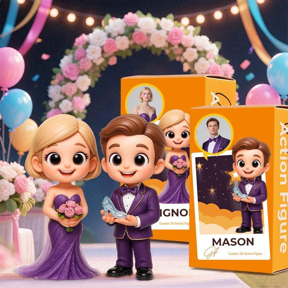 Personalized Cartoon Style Couple Figurines Unique Handmade Gift for Wedding Anniversary or Valentines Day Based on You and Your Partner - 