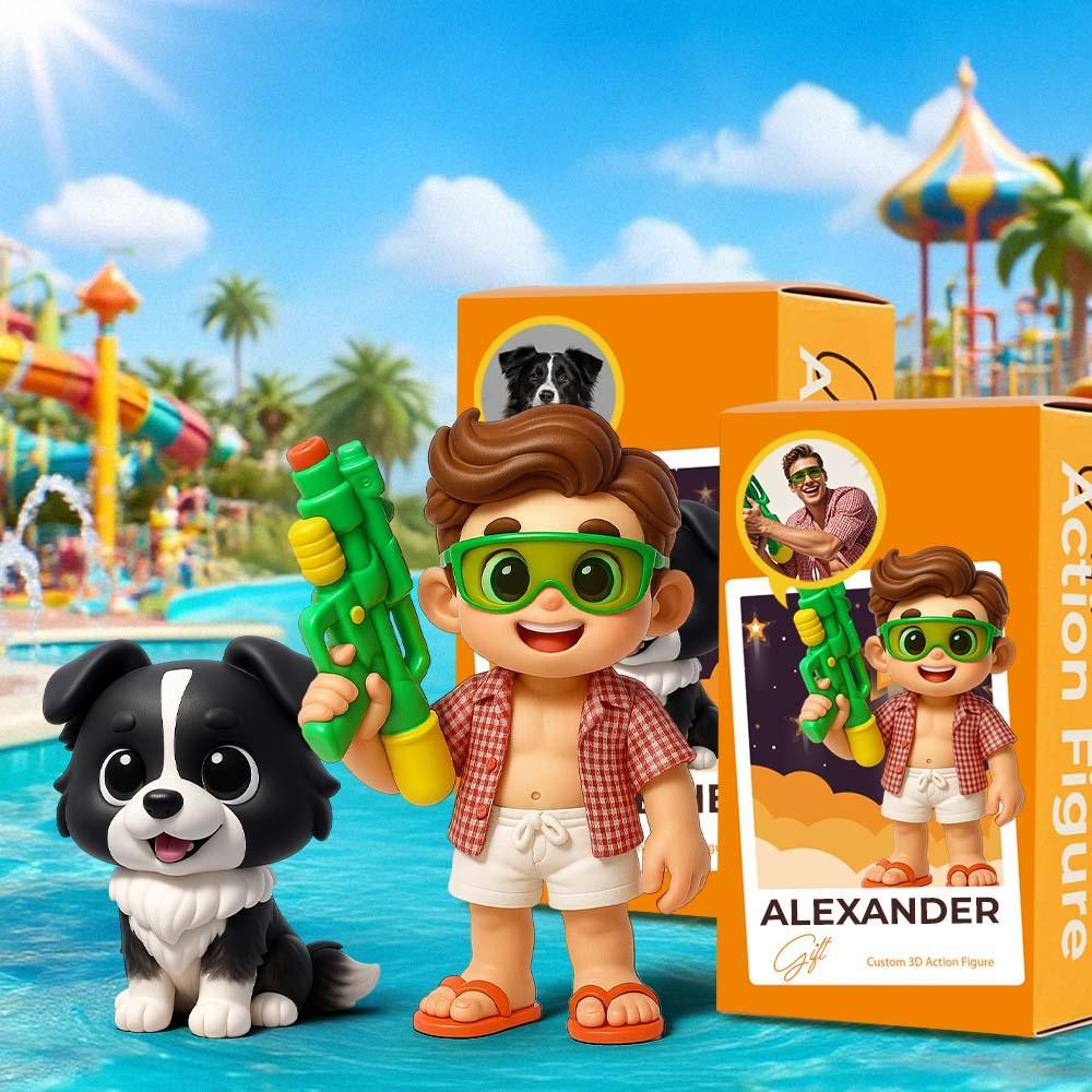 3D Personalized Action Figure From Photo Custom Toy Model With Realistic Features Gift For Pet Lovers - 