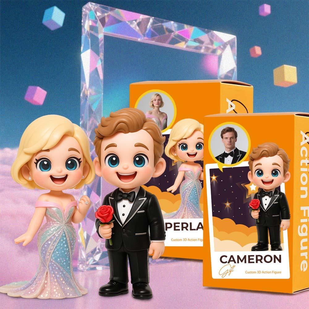 Personalized Cartoon Style Couple Figurines Unique Handmade Gift for Wedding Anniversary or Valentines Day Based on You and Your Partner - 