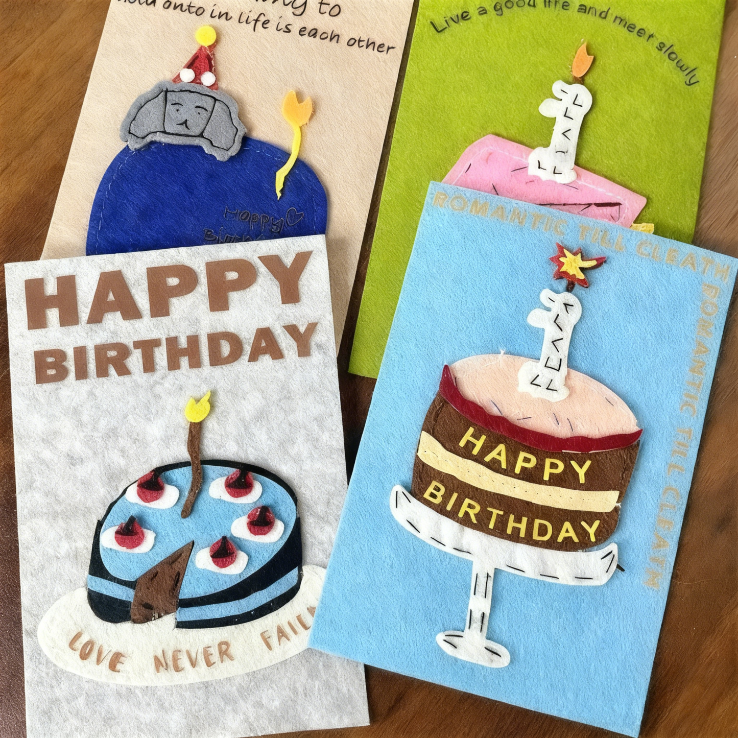 Felt Handmade Birthday Greeting Card