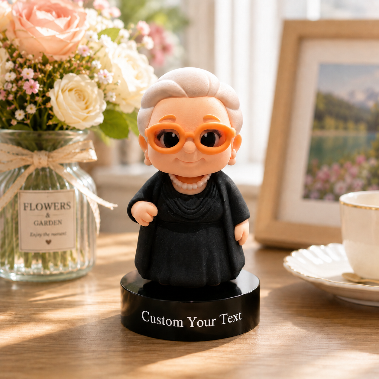 Personalised 3D Figure from Photo with Engraved Text Base Unique Wedding, Anniversary, Birthday