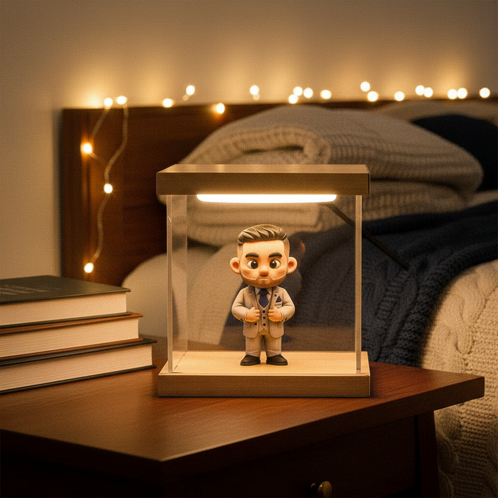 Custom Photo Mini Figure LED Light Home Decor Unique Romantic Gift for Couples Birthdays Anniversaries and Special Occasions - 