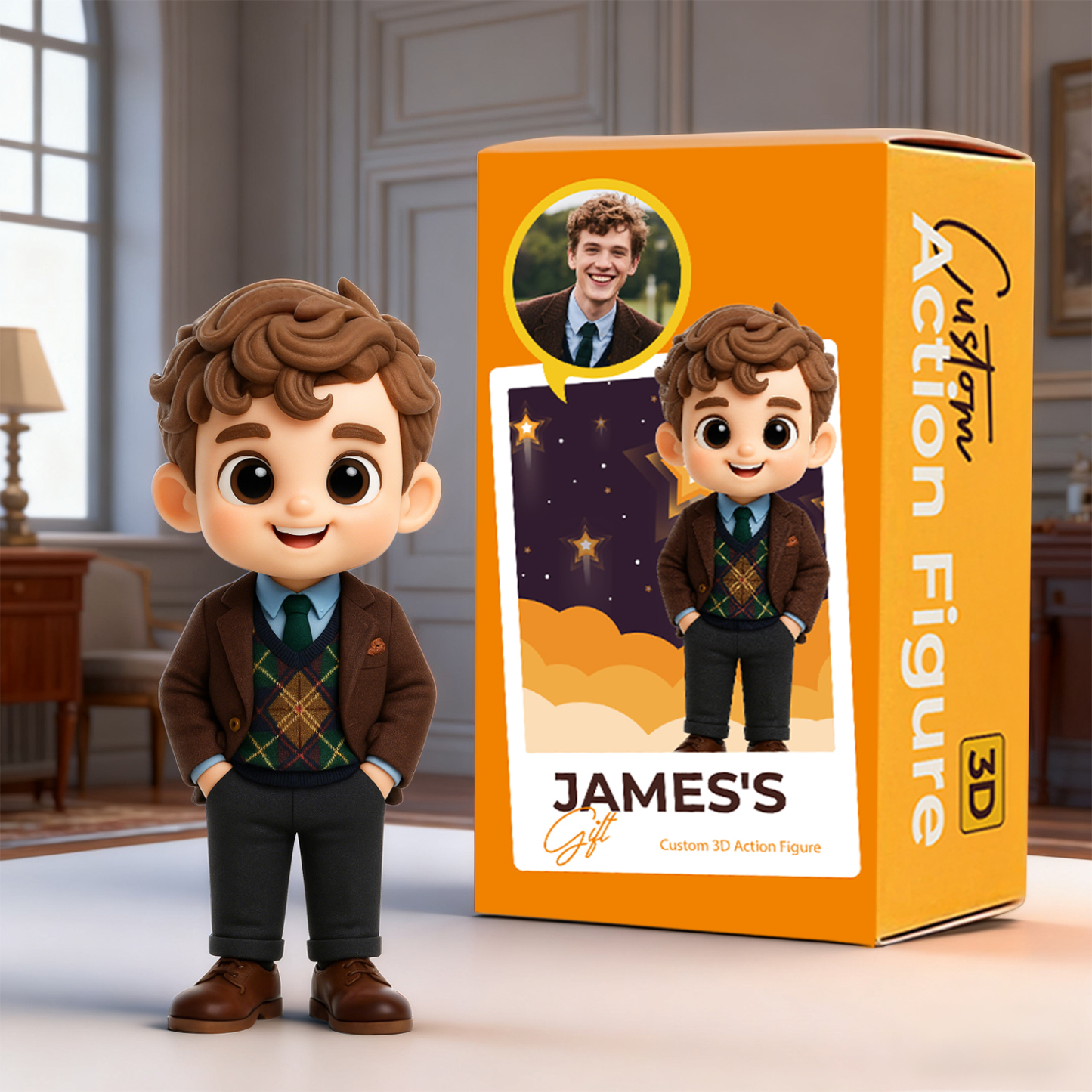 Custom 3D Figure Personalized  Adorable Memorial Gift Idea Ultra Detailed For Him Her