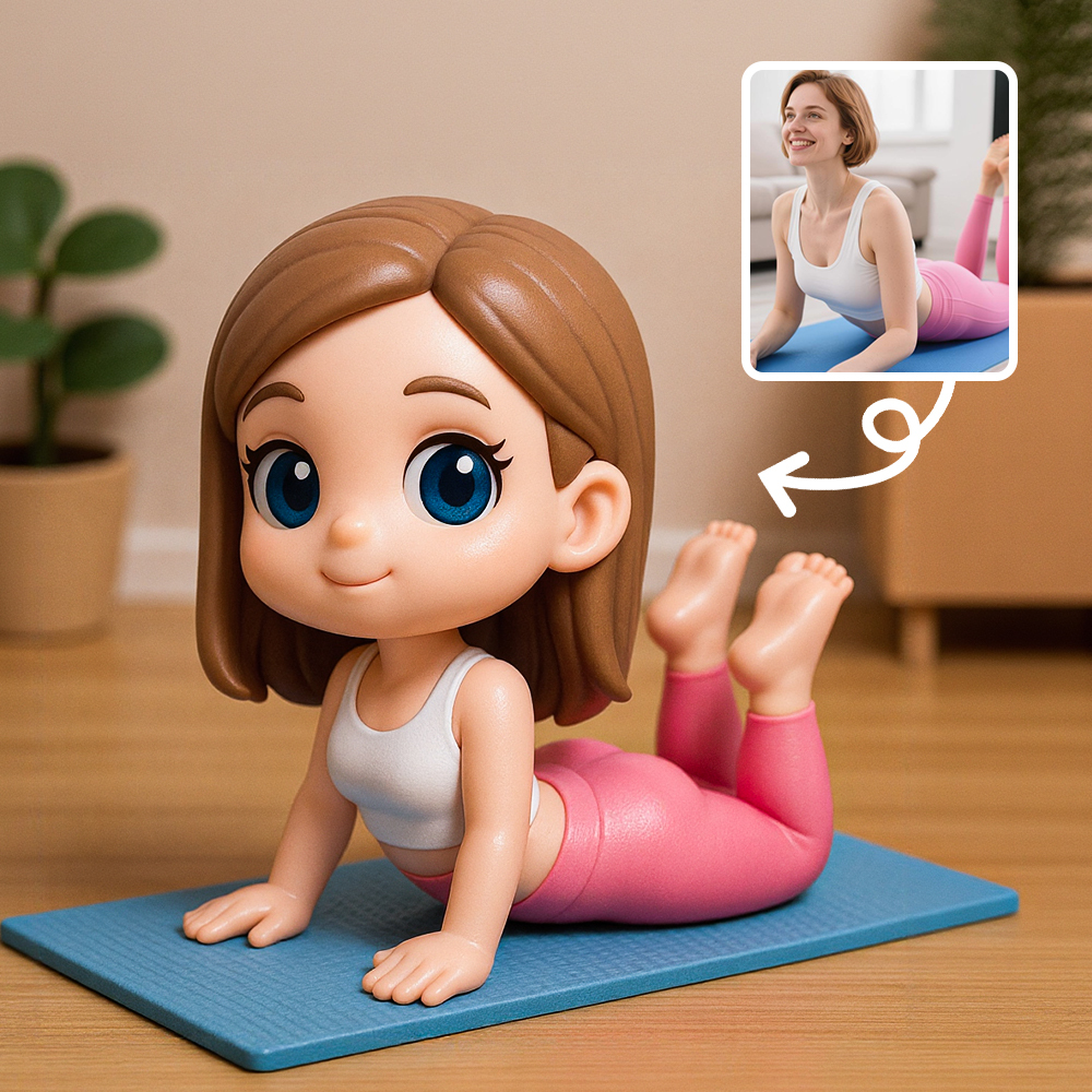 Charming Yoga Girl Miniature Statue for Tabletop Decoration Collectors - 