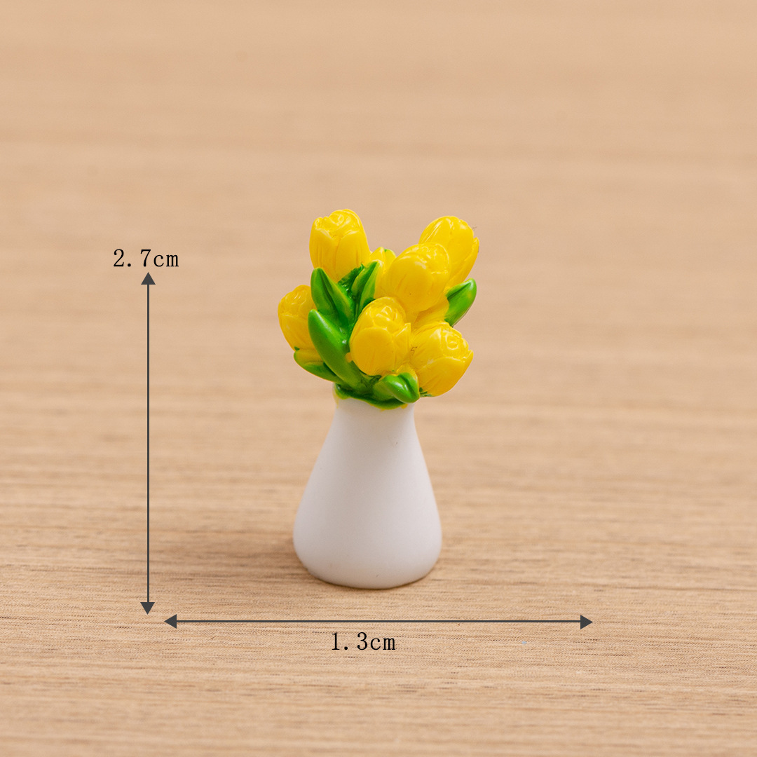 Fake Plants for Dollhouse Mini Potted Artificial Flowers - 