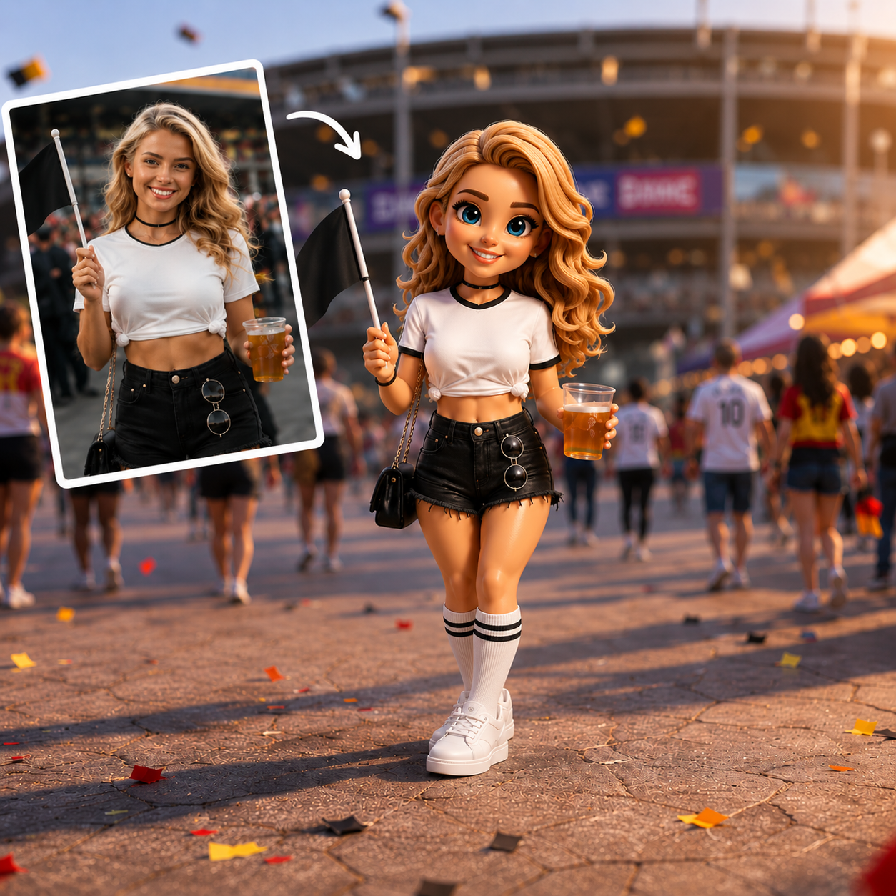 Custom Soccer Fan Figurine from Photo Unique Football Lover Gift for Her - 