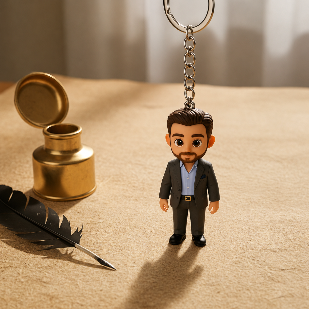 Personalised 3D Figure Keyring from Photo Thoughtful Keepsake Gift for Dad Meaningful Father’s Day Gift