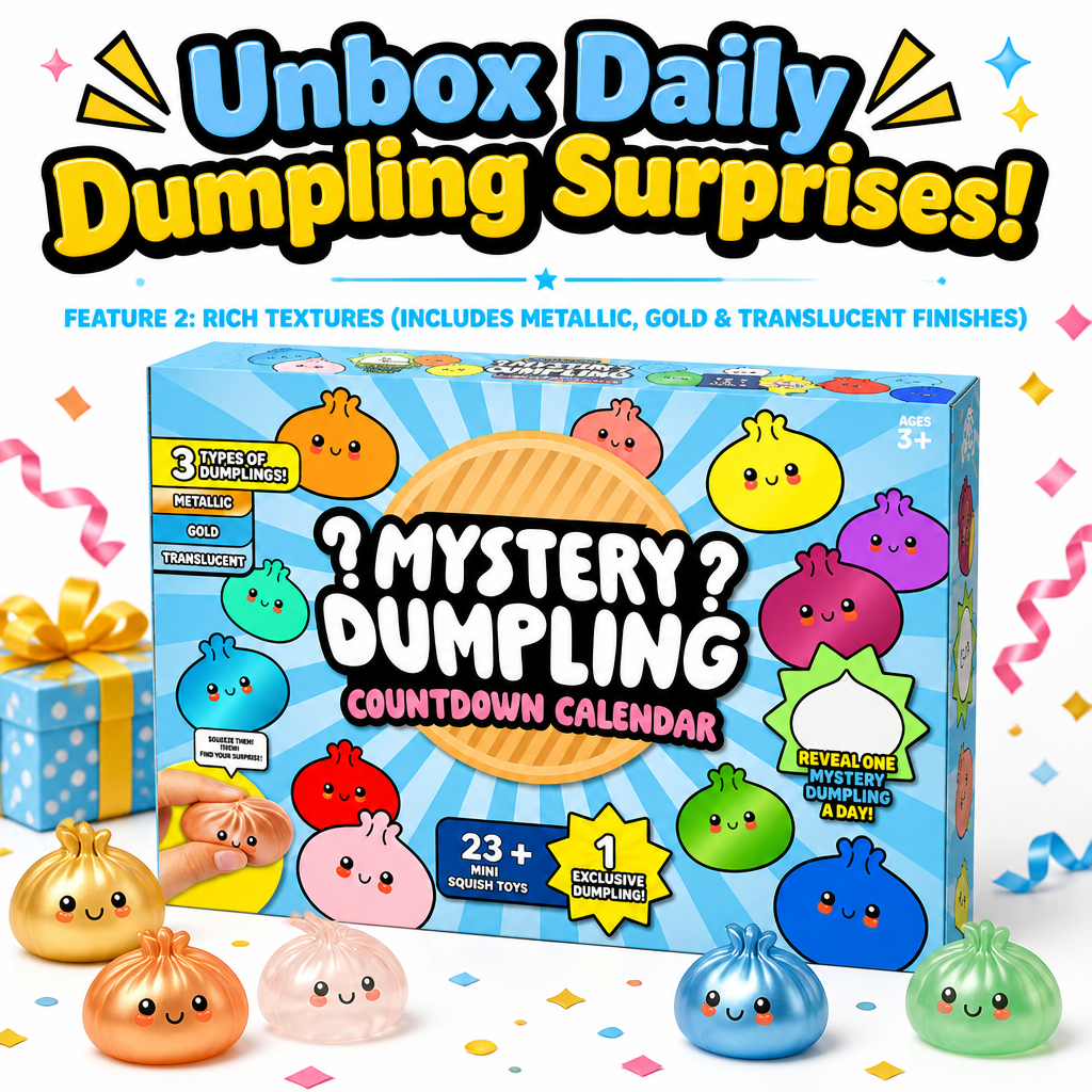 Mystery Dumpling Squeeze Countdown Blind Box 24 Pack Random Squishy Toys Ideal Gift for Kids Adults - 