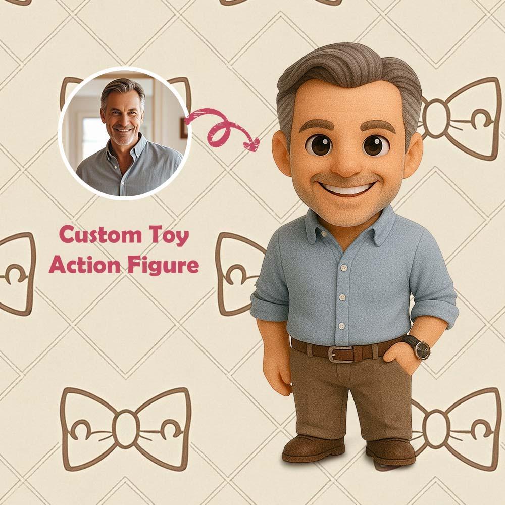 Personalized 3D Action Figure Custom Dad 3D Action Figure from Photo Unique Gift for Father - 