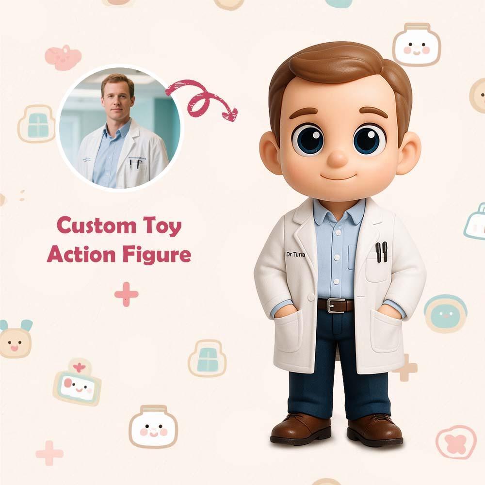 Personalized 3D Action Figure Turn Your Photo into a Unique Gift for Doctors - 