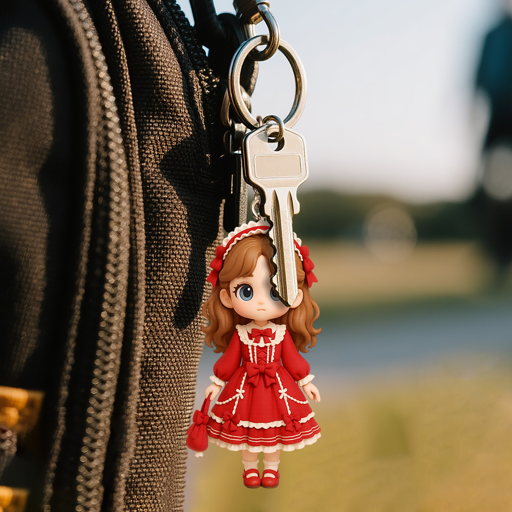 Personalized Lolita Outfit Keychain Using Your Lolita Photo Handmade Cute Key Ring Birthday Gift For Lolita Lovers Friends And Partners - 