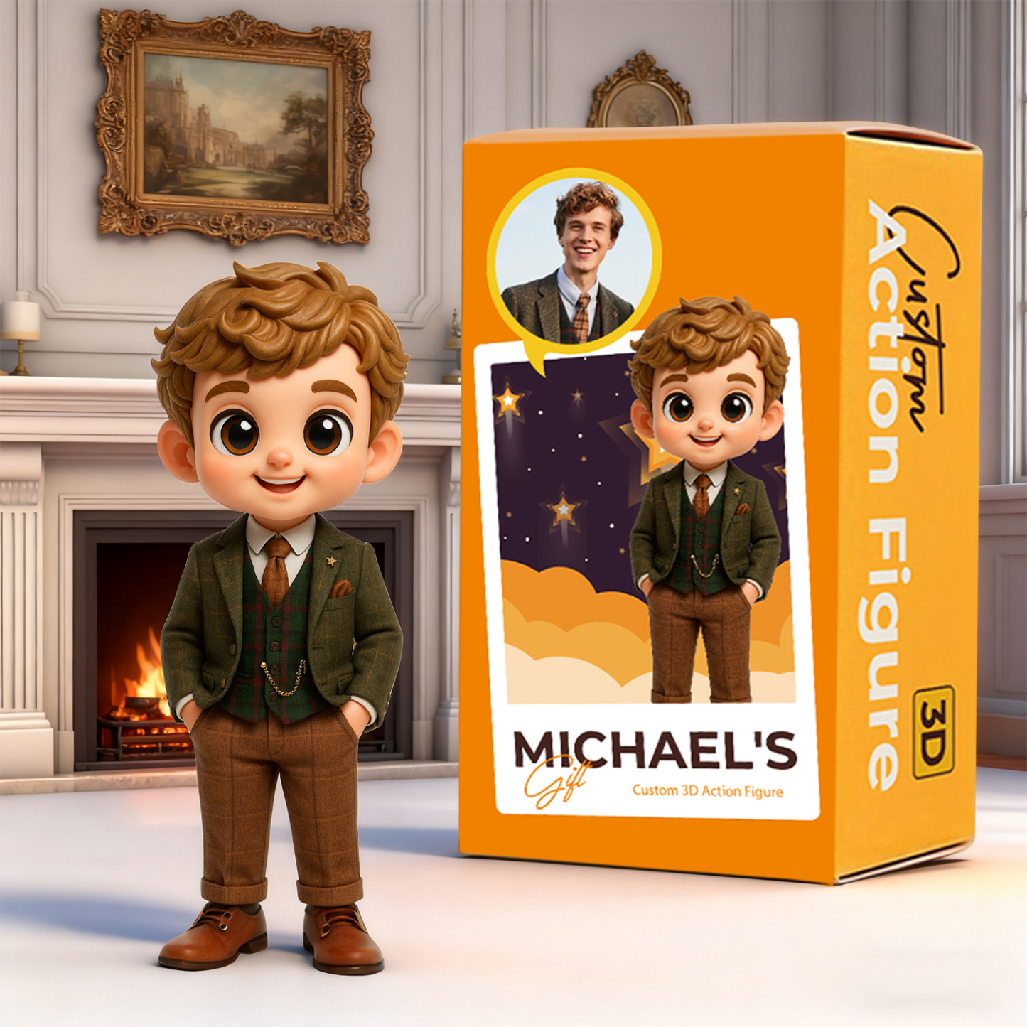 Custom 3D Figure Personalized  Adorable Memorial Gift Idea Ultra Detailed For Him Her