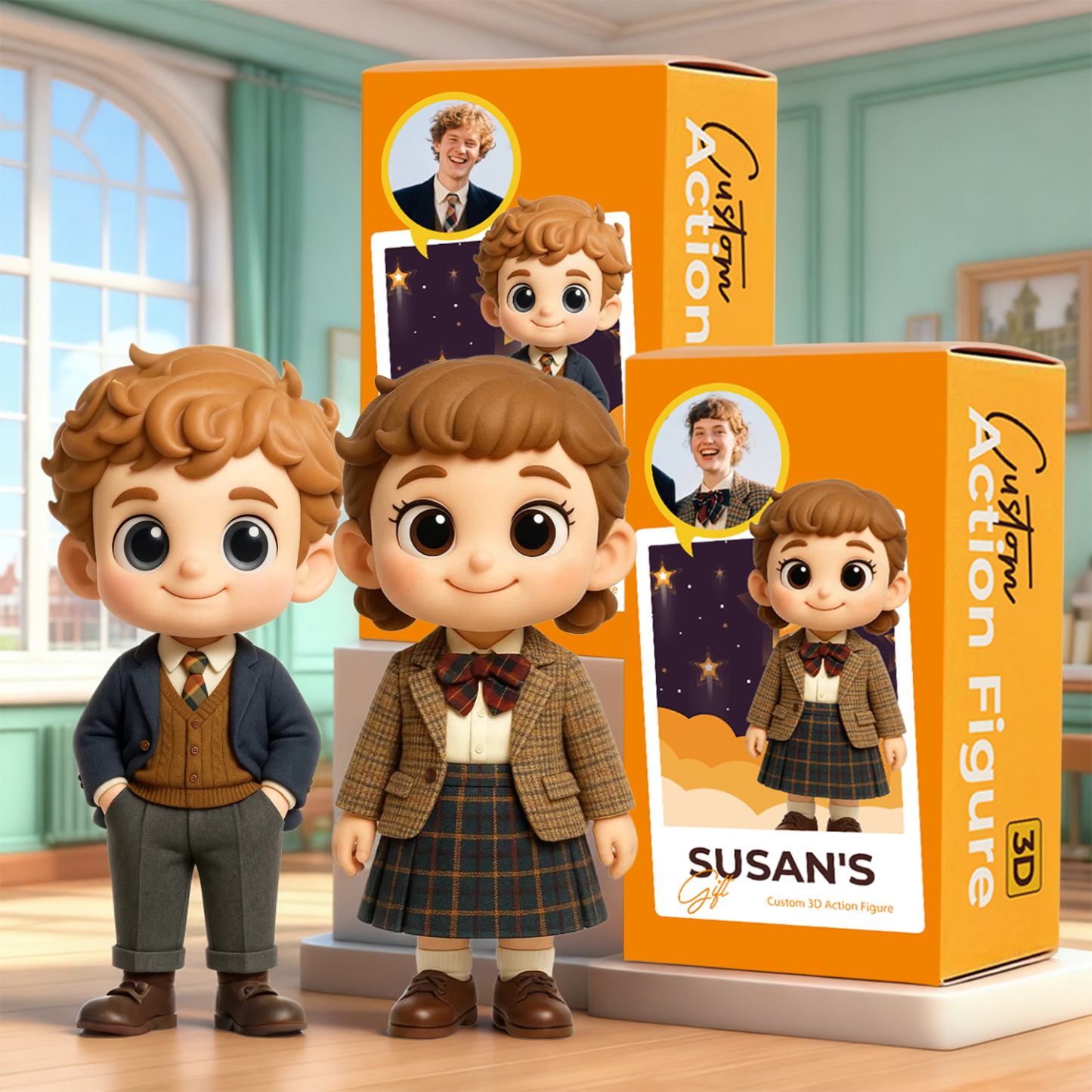 Custom 3D Figurine Cartoon-Style Doll from Your Photo Unique Gift for Anniversary