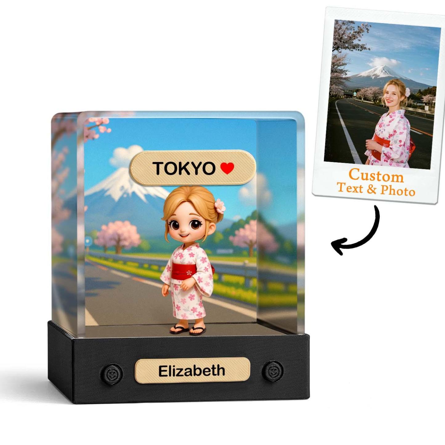 Custom 3D Action Figure Acrylic Box Decoration From Your Photo Personalized Background Toy Figure Custom Action Figure Gifts For Him/Her - 