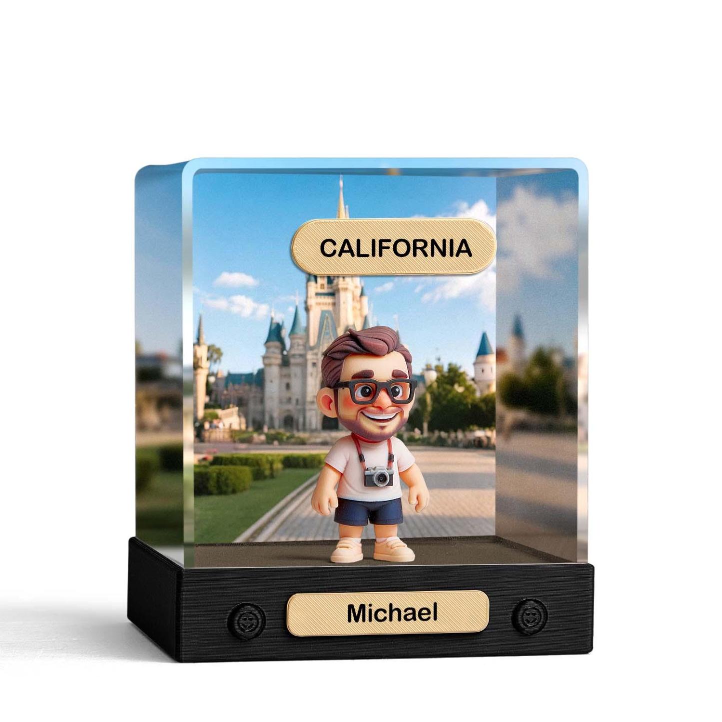 Custom 3D Action Figure Acrylic Box Decoration From Your Photo Personalized Background Toy Figure Custom Action Figure Gifts For Him/Her - 