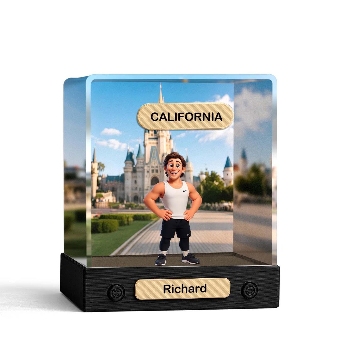 Custom 3D Action Figure Acrylic Box Decoration From Your Photo Personalized Background Toy Figure Custom Action Figure Gifts For Him/Her - 