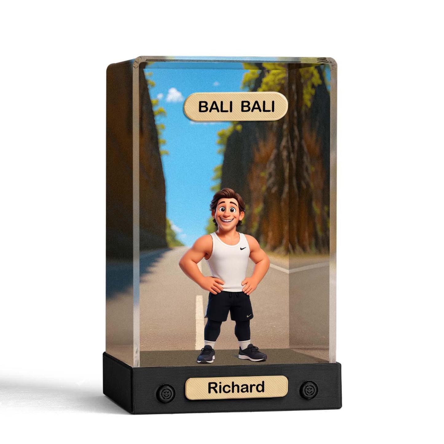 Custom 3D Action Figure Acrylic Box Decoration From Your Photo Personalized Background Toy Figure Custom Action Figure Gifts For Him/Her - 