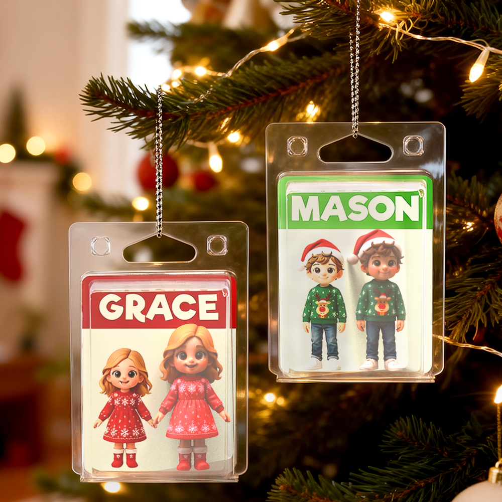 Custom 3D Figure From Your Photo with Personalized ID Card Set Storage Card Case  Hanging Display Gift for Couples Anniversary Valentines Day Car Decoration For Her Him For Lover