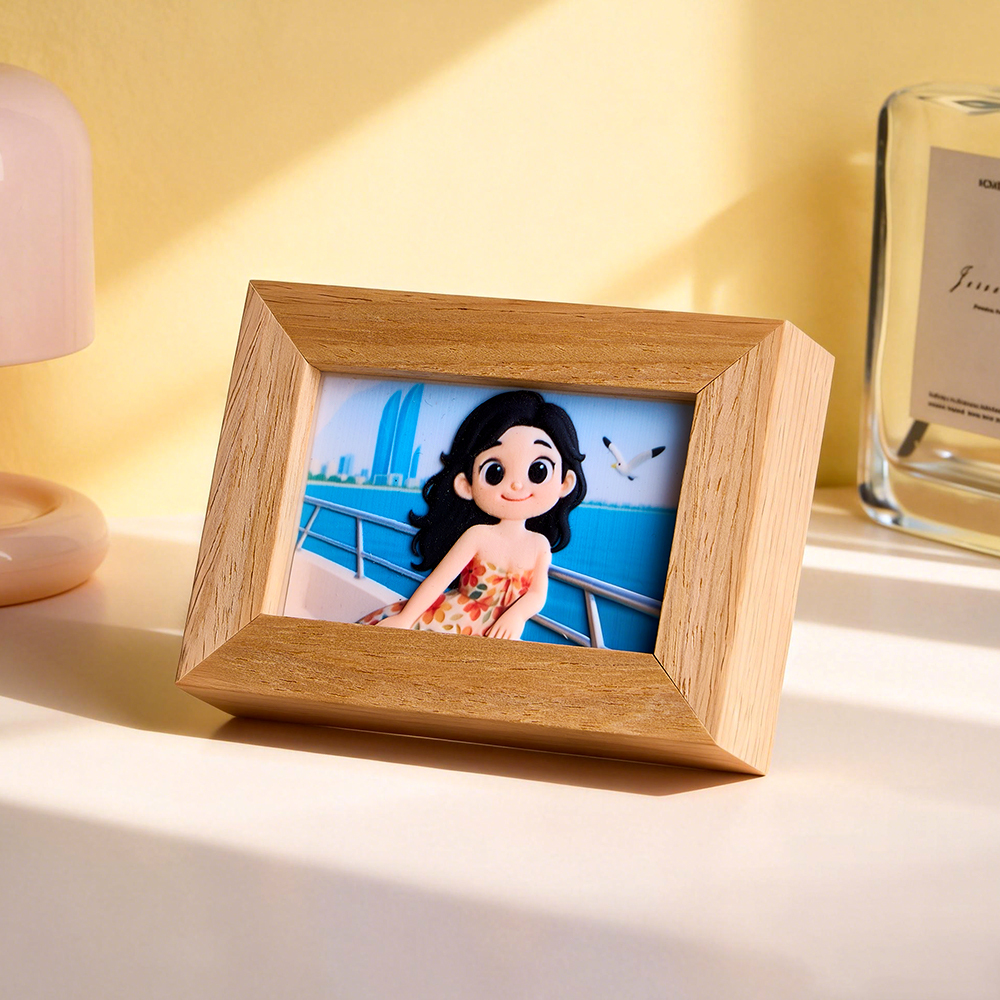 Custom 3D Relief Photo Frame Cartoon Style Personalized Photo Gift for Couples Valentines Day Anniversary Decor