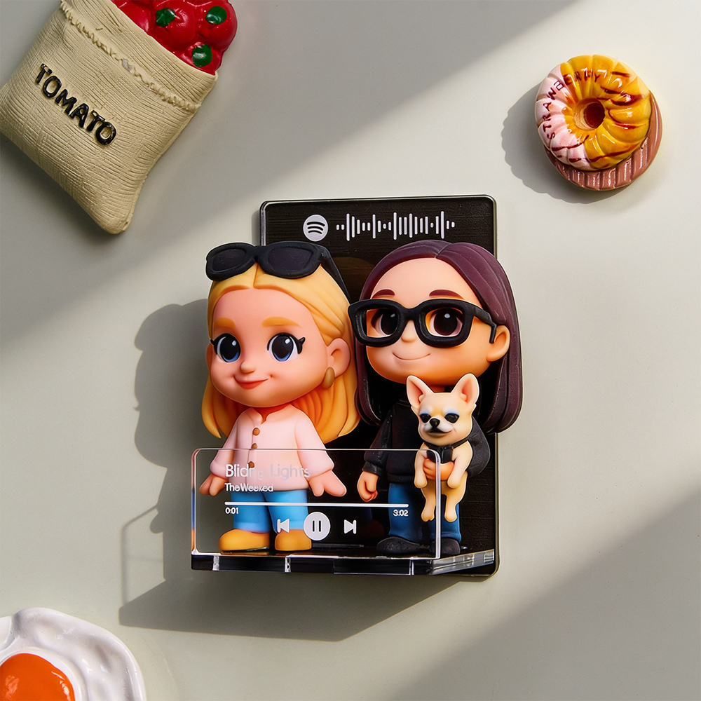 Custom 3D Action Figure from Your Photo Personalized Music Code Fridge Magnet Unique & Memorable Gift for Lovers, Boyfriends, Girlfriends