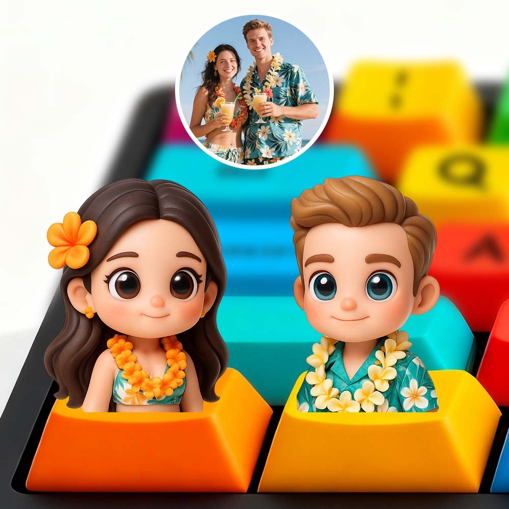 Custom 3D Cartoon Keycap for Mechanical Keyboard Personalized Mini Bust Figurine from Photo 9 Color Options Make Unique Keyboard Accessory for Office & Gaming & Esports Lovers - 