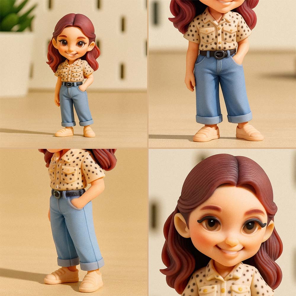 Custom 3D Figure Personalised Portrait Doll  Unique Photo Based Photo Figurine Gift for Him or Her