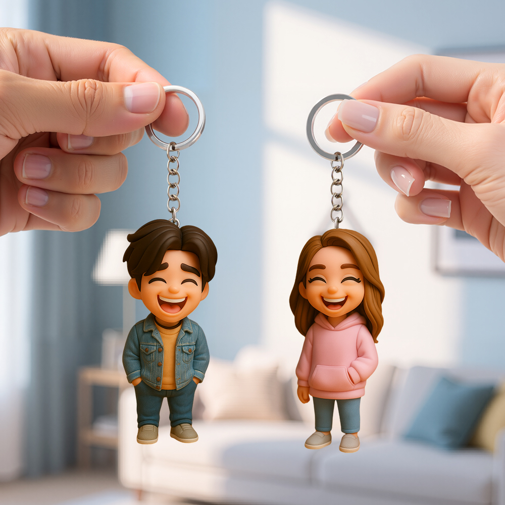 Custom Pet 3D Figurine Keychain Personalized Animal Keepsake - 