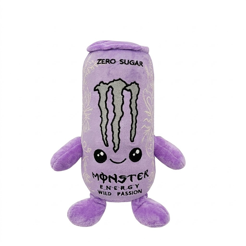 Energy Drink Can Shaped Plush Toy – Soft Soda Can Plushie Pillow, Cool Aesthetic Room Decor & Birthday Gift for Gamer Friends - 